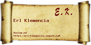 Erl Klemencia névjegykártya